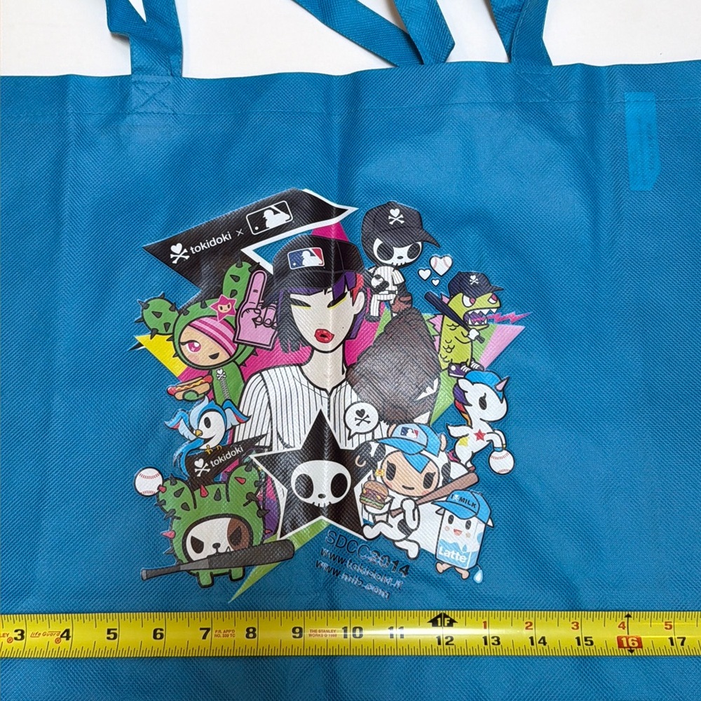 tokidoki x MLB Large Tote Bag w/ Colorful baseball mascots, Tokidoki Characters - Picture 4 of 7